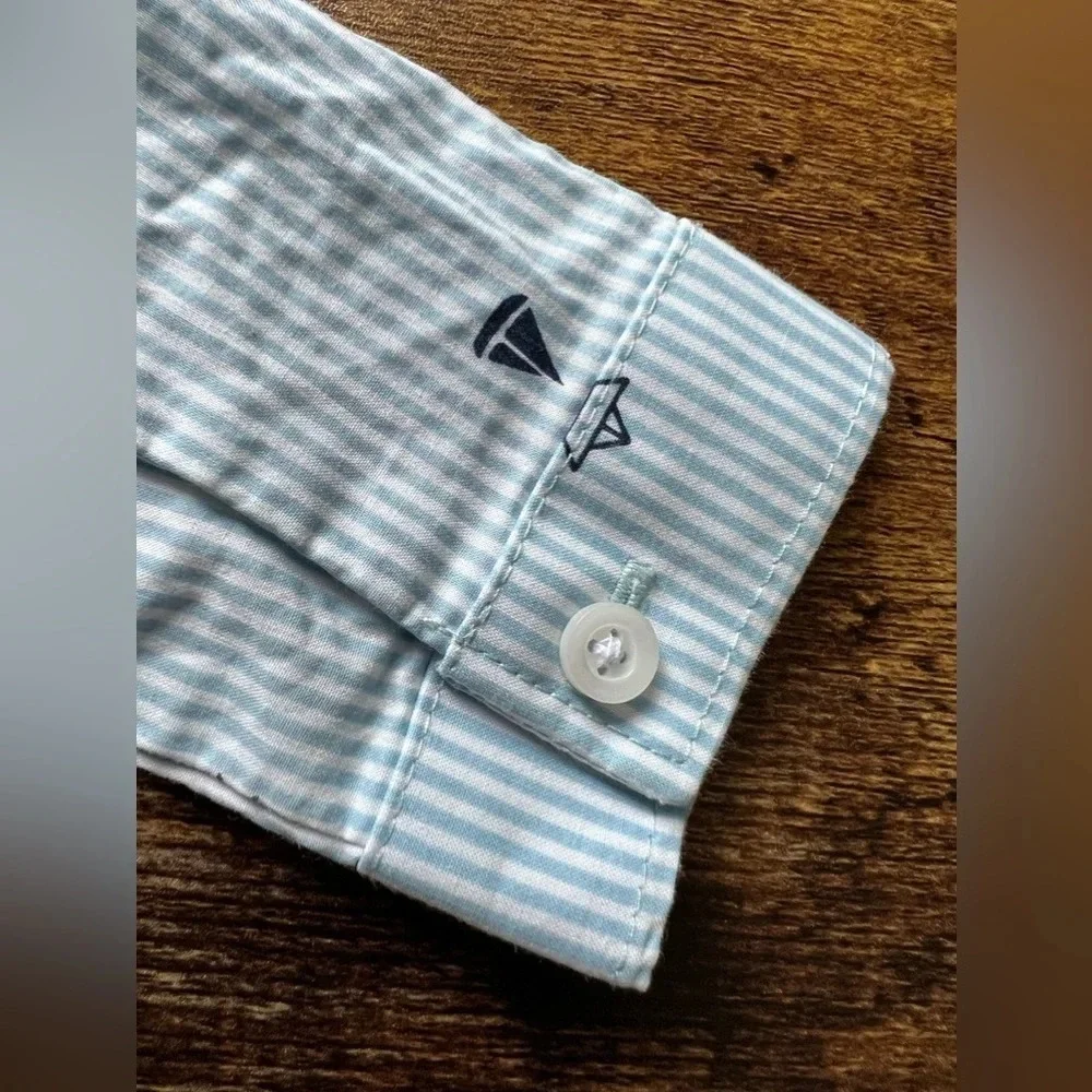 Carter’s | baby boys long sleeve pinstripe dress shirt. Size: 6M.​